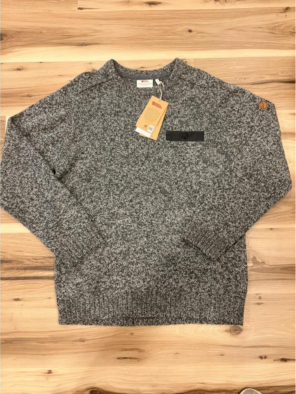$175 Fjallraven Men's X-Large XL Gray Lada Roundneck 80% Wool Knit Sweater NWT - Picture 4 of 8